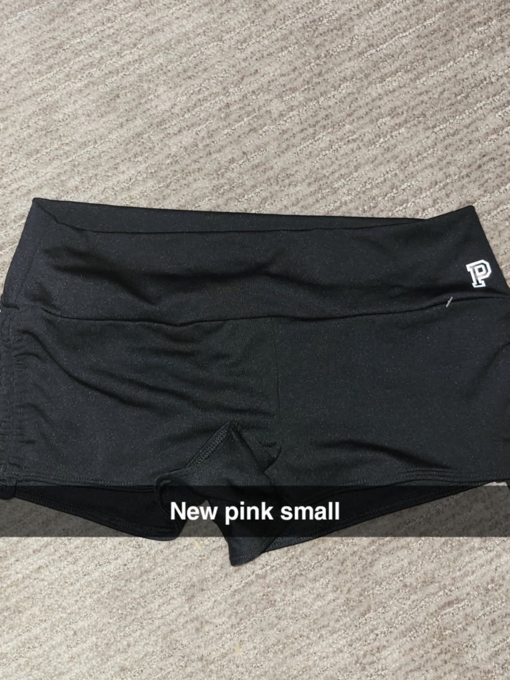NWT/NIB PINK Victoria's Secret Black Gym to swim w/P Logo and side drawstrings